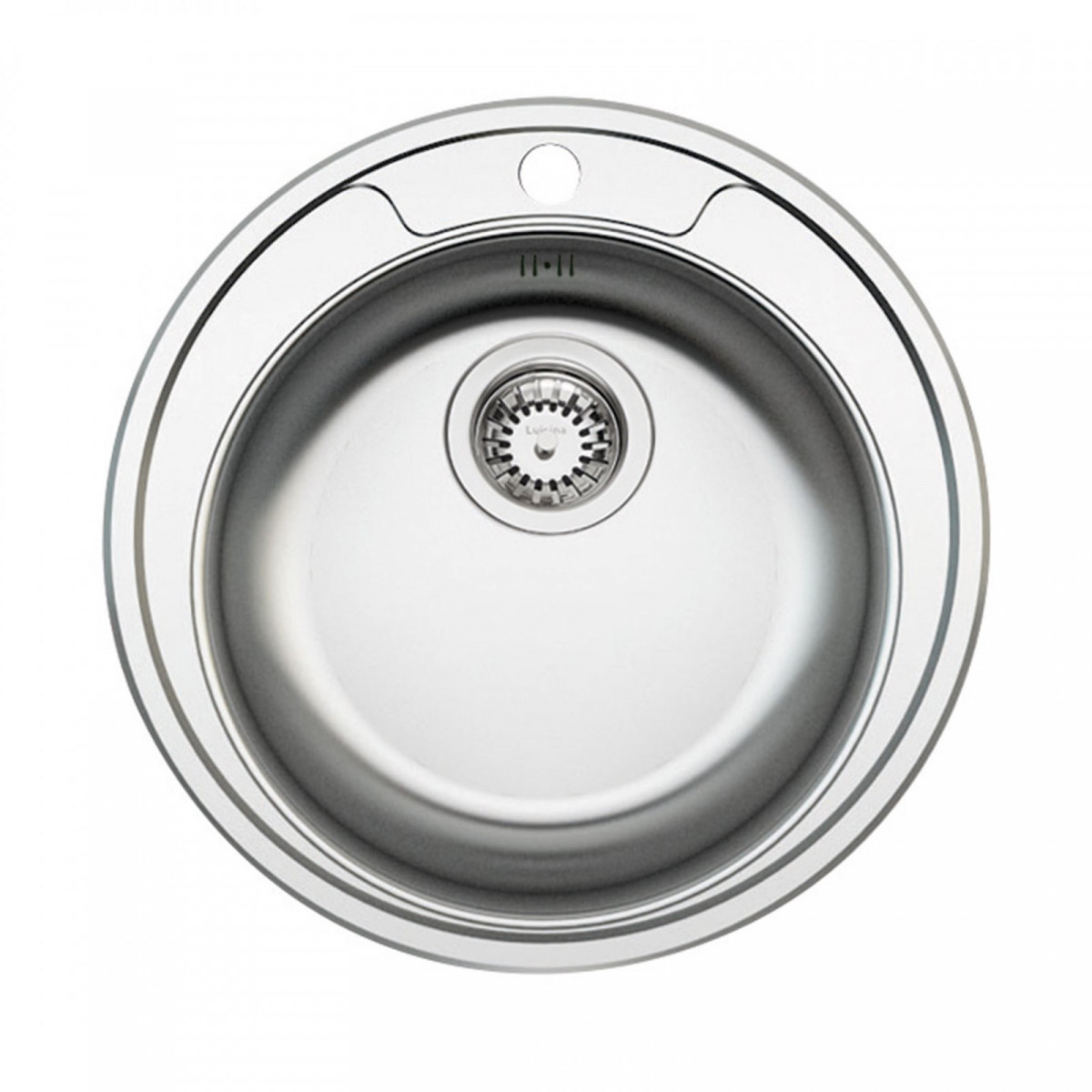 Edelstahlspüle Victoria, mit 1 Becken, rund, 48 x 48 cm