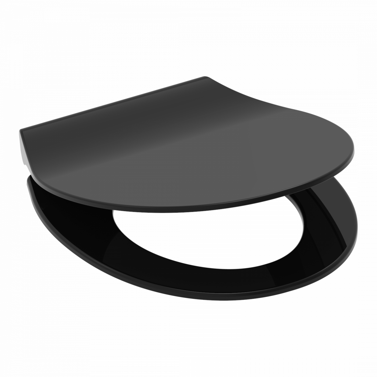 Duroplast WC-Sitz SLIM Black, mit Absenkautomatik und Schnellverschluss
