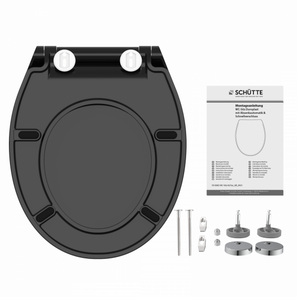 Duroplast WC-Sitz SLIM Black, mit Absenkautomatik und Schnellverschluss