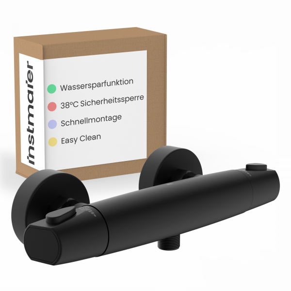 Duscharmatur Beatrice, in Schwarz matt mit Thermostat