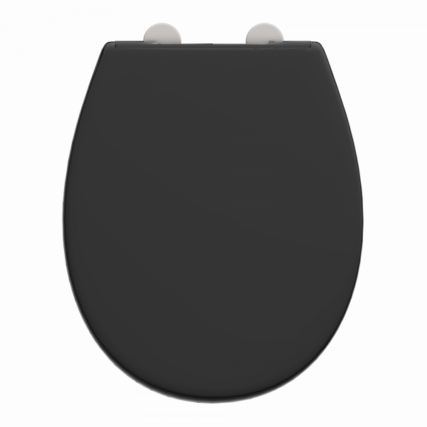 WC-Sitz Alma Made in Germany, in Schwarz mit Absenkautomatik und Schnellverschluss, O-Form