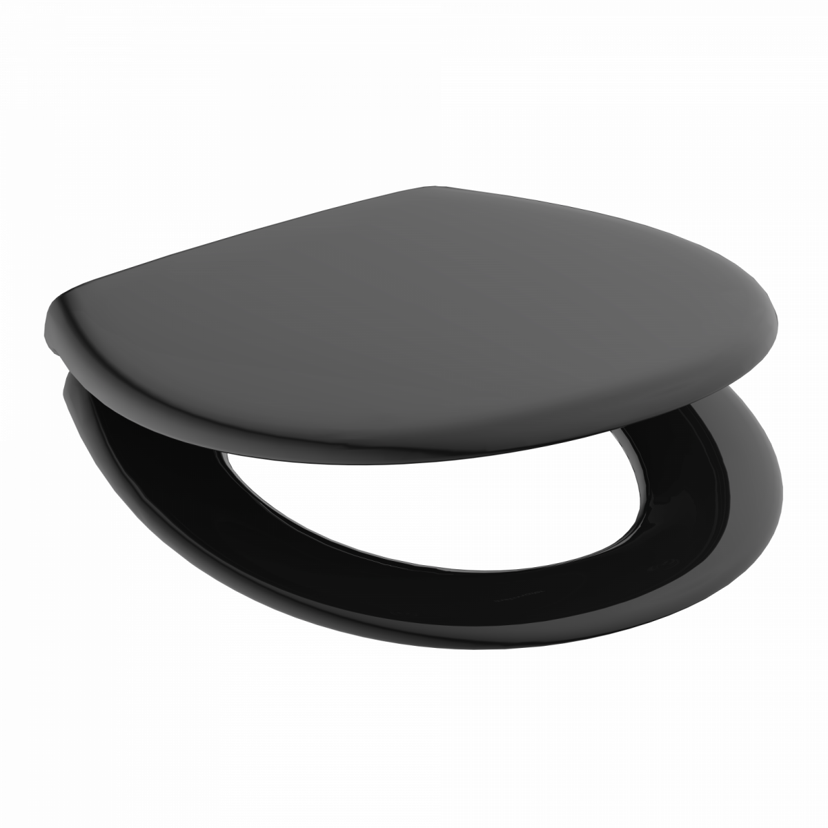 WC-Sitz Alma Made in Germany, in Schwarz mit Absenkautomatik und Schnellverschluss, O-Form