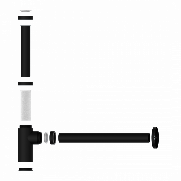 Design-Flaschensiphon, Schwarz, 1 1/4\" x 32 mm"