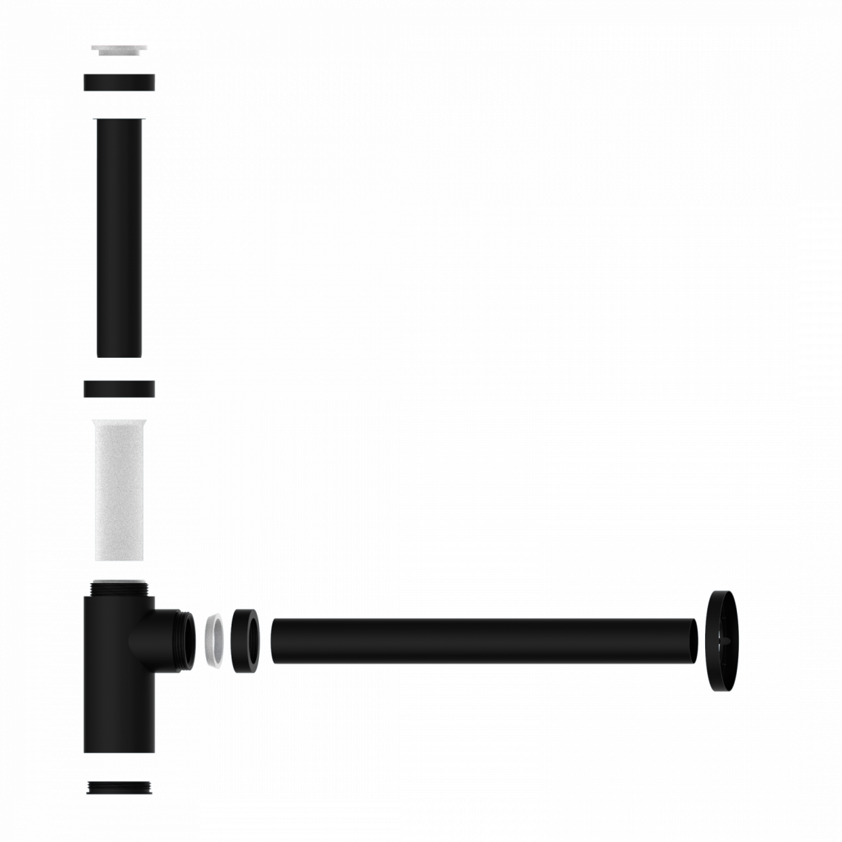 Design-Flaschensiphon, Schwarz, 1 1/4\" x 32 mm"