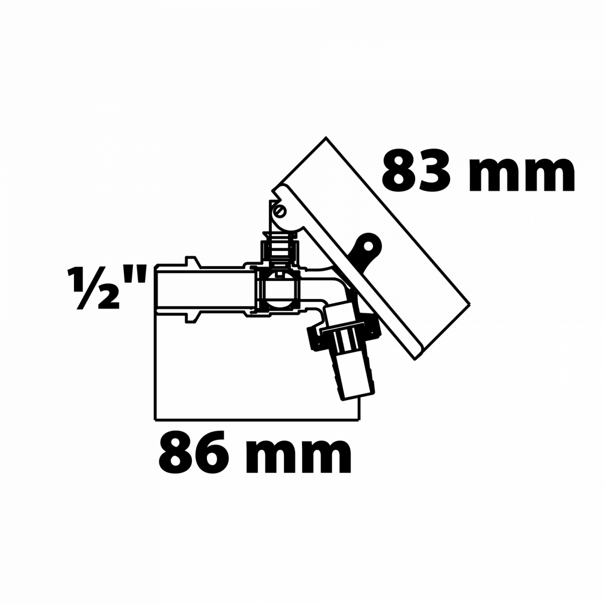 Kugel-Auslaufhahn 1/2\"AG x 3/4\"AG x 1/2T, abschließbar"