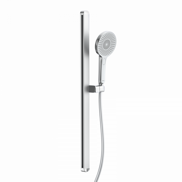 KARIBIK Stangenbrause-Set, Chrom/Hellgrau