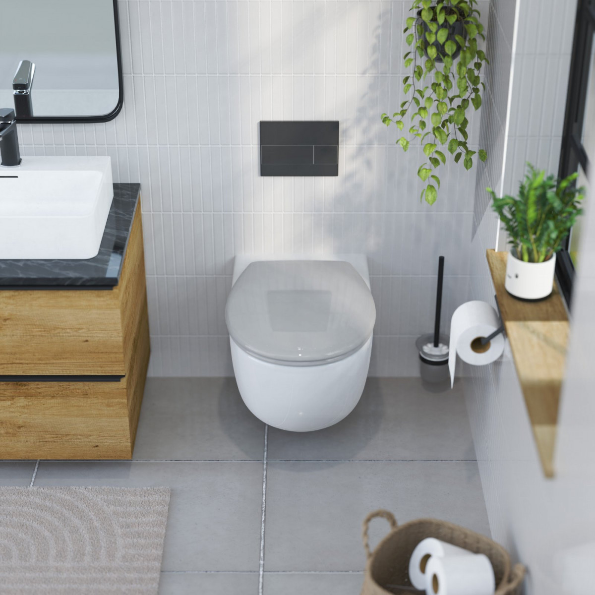 WC-Sitz Alma Made in Germany, in Grau mit Absenkautomatik und Schnellverschluss, O-Form