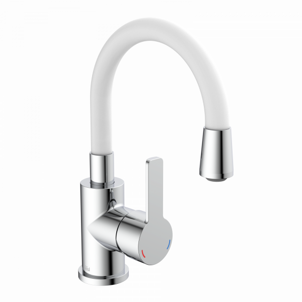 Waschtischarmatur FLEXO, Chrom/Weiß