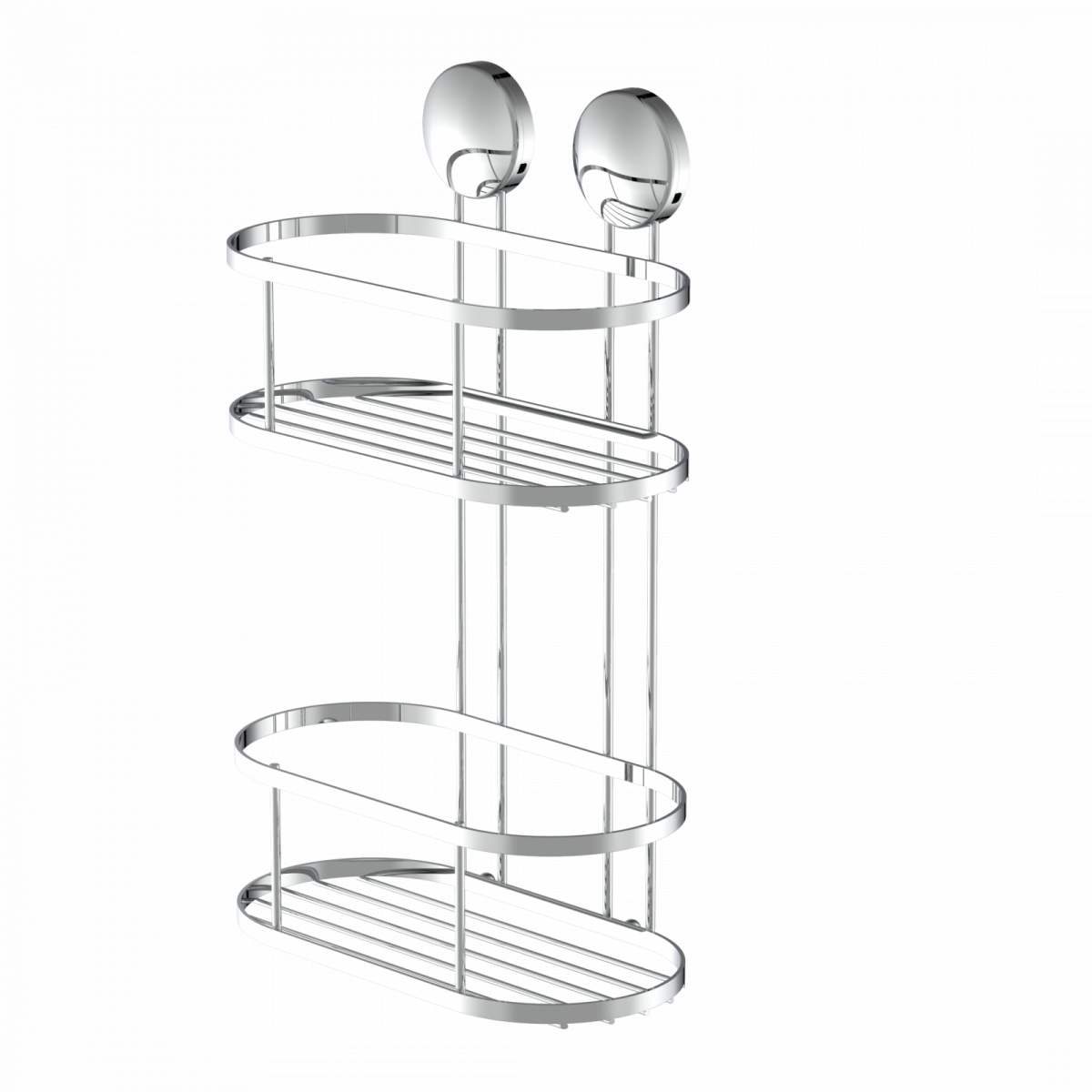 Dusch-Wandablage 2 Etagen, chrom, zum Kleben oder Schrauben