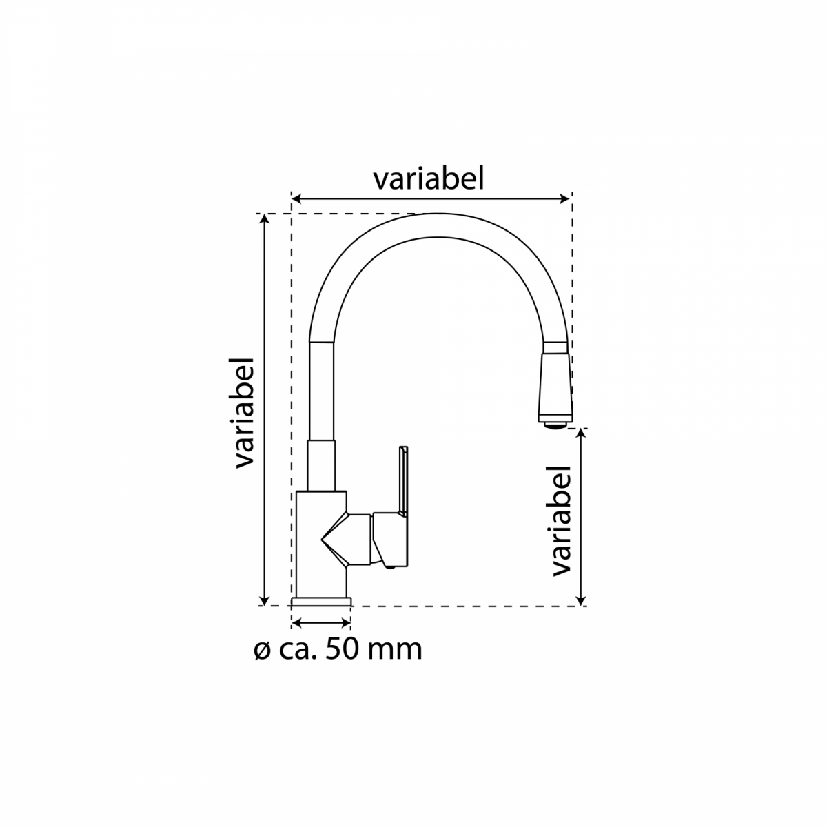 Spültischarmatur FLEXO, Chrom/Hellgrau