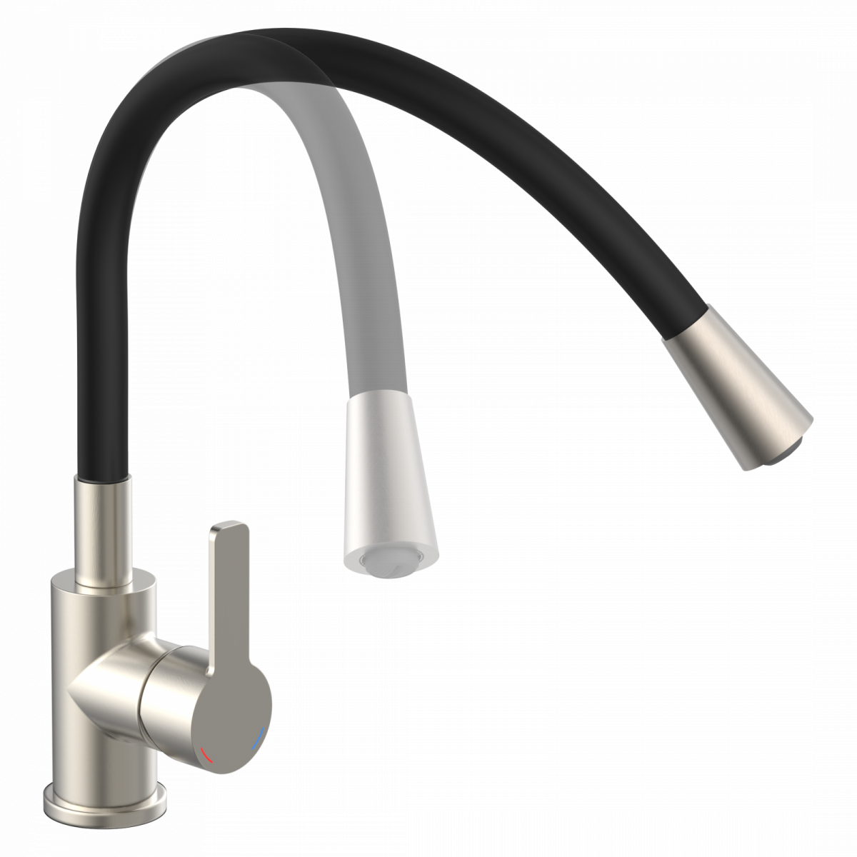 Spültischarmatur FLEXO, Edelstahloptik/Schwarz
