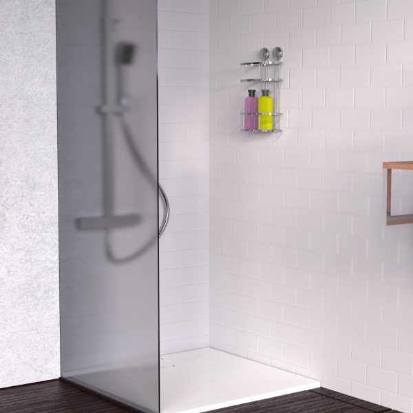 Dusch-Wandablage 2 Etagen, chrom, zum Kleben oder Schrauben