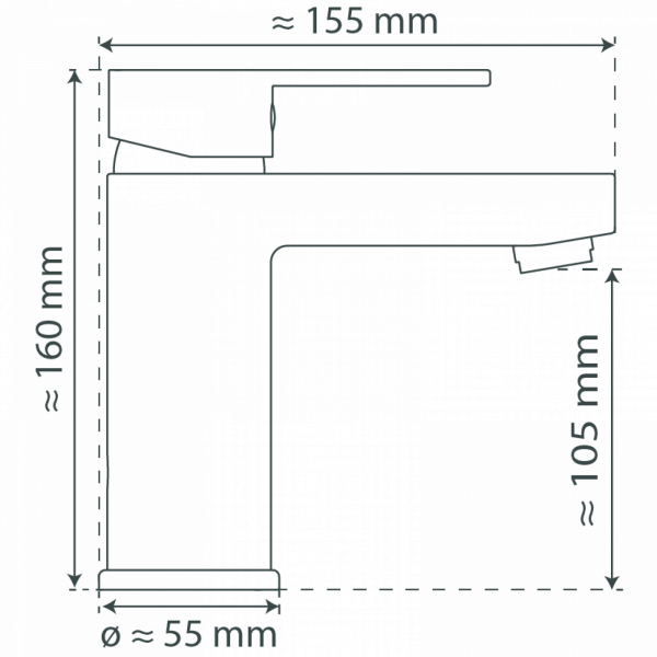ELEPHANT Waschtischarmatur, Graphit matt