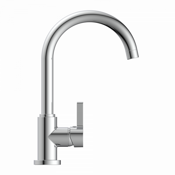 Küchenarmatur Leona, in Chrom mit Rundbogenauslauf, Hochdruck