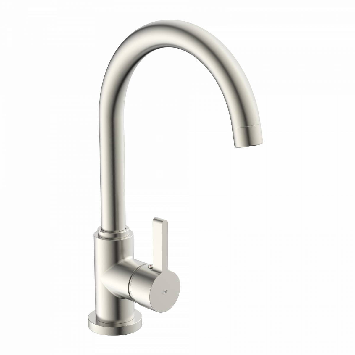 Küchenarmatur Leona, in Edelstahloptik mit Rundbogenauslauf, Hochdruck