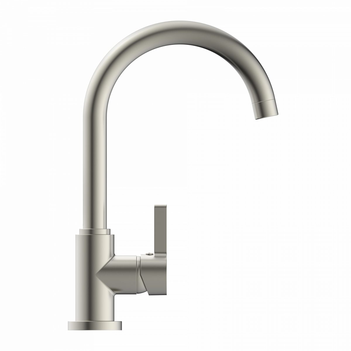 Küchenarmatur Leona, in Edelstahloptik mit Rundbogenauslauf, Hochdruck