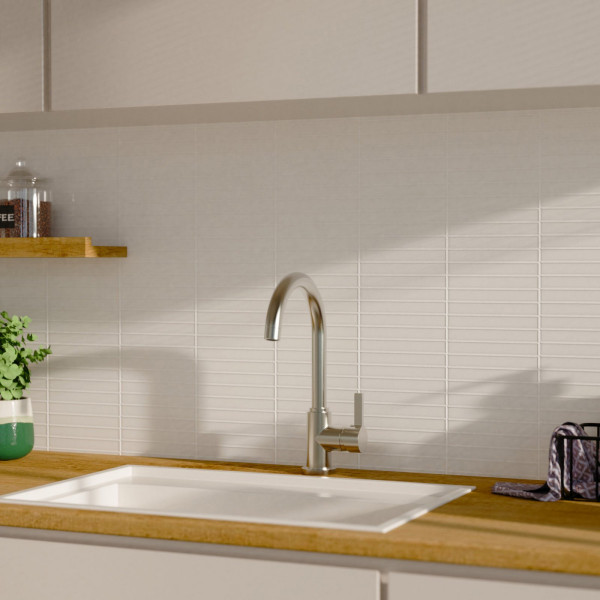 Küchenarmatur Leona, in Edelstahloptik mit Rundbogenauslauf, Hochdruck