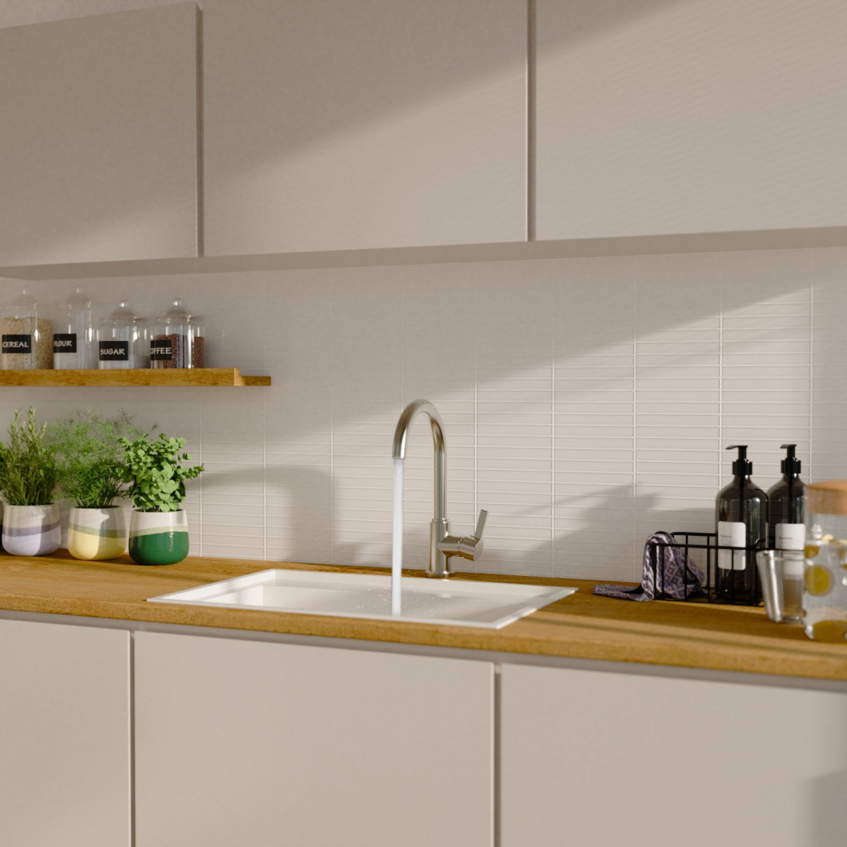 Küchenarmatur Leona, in Edelstahloptik mit Rundbogenauslauf, Hochdruck