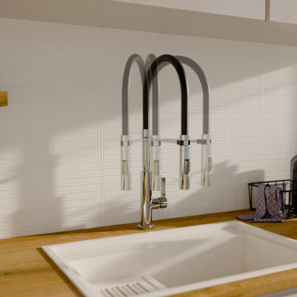 Küchenarmatur Nova, in Chrom mit herausnehmbarer Geschirrbrause, Hochdruck