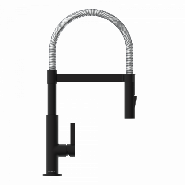 MIAMI Spiralfeder Spültischarmatur, Chrom/Schwarz matt