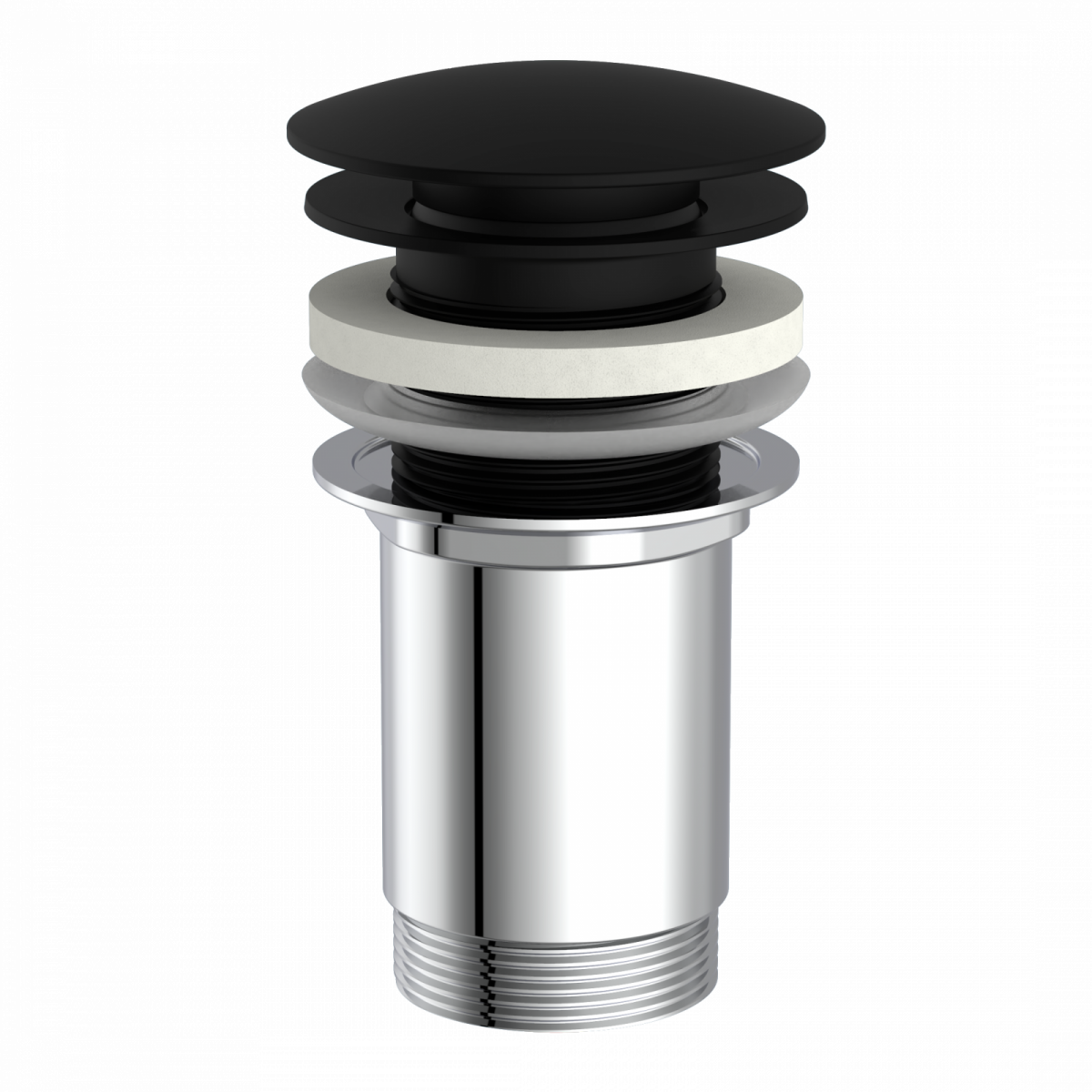 Ablaufventil ohne Überlauf E4, Schwarz