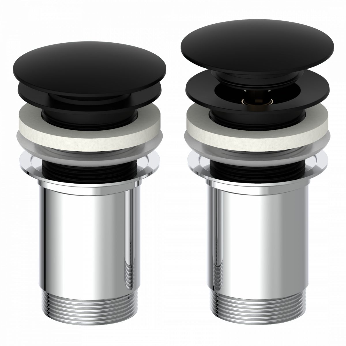 Ablaufventil ohne Überlauf E4, Schwarz