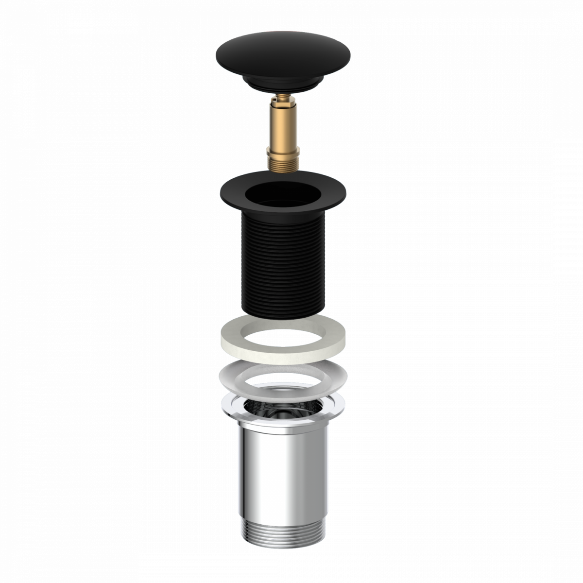 Ablaufventil ohne Überlauf E4, Schwarz