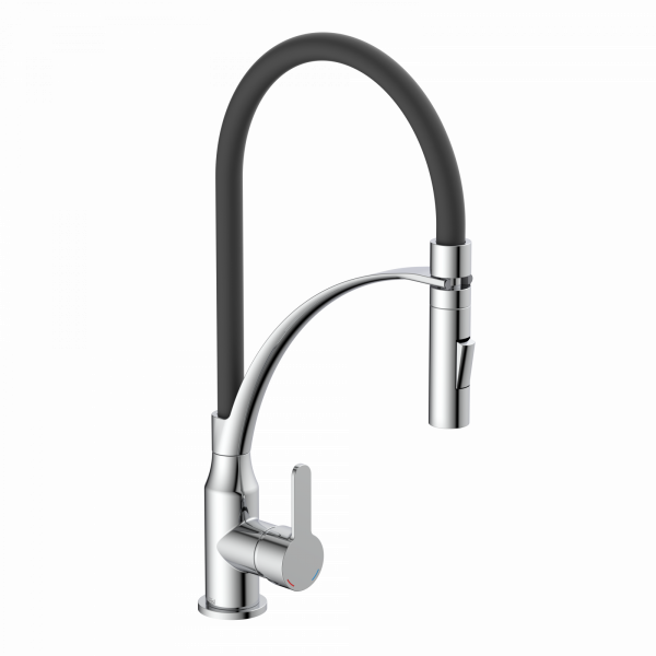 Spültischarmatur CARNEO, Chrom/Schwarz oder Chrom/Hellgrau