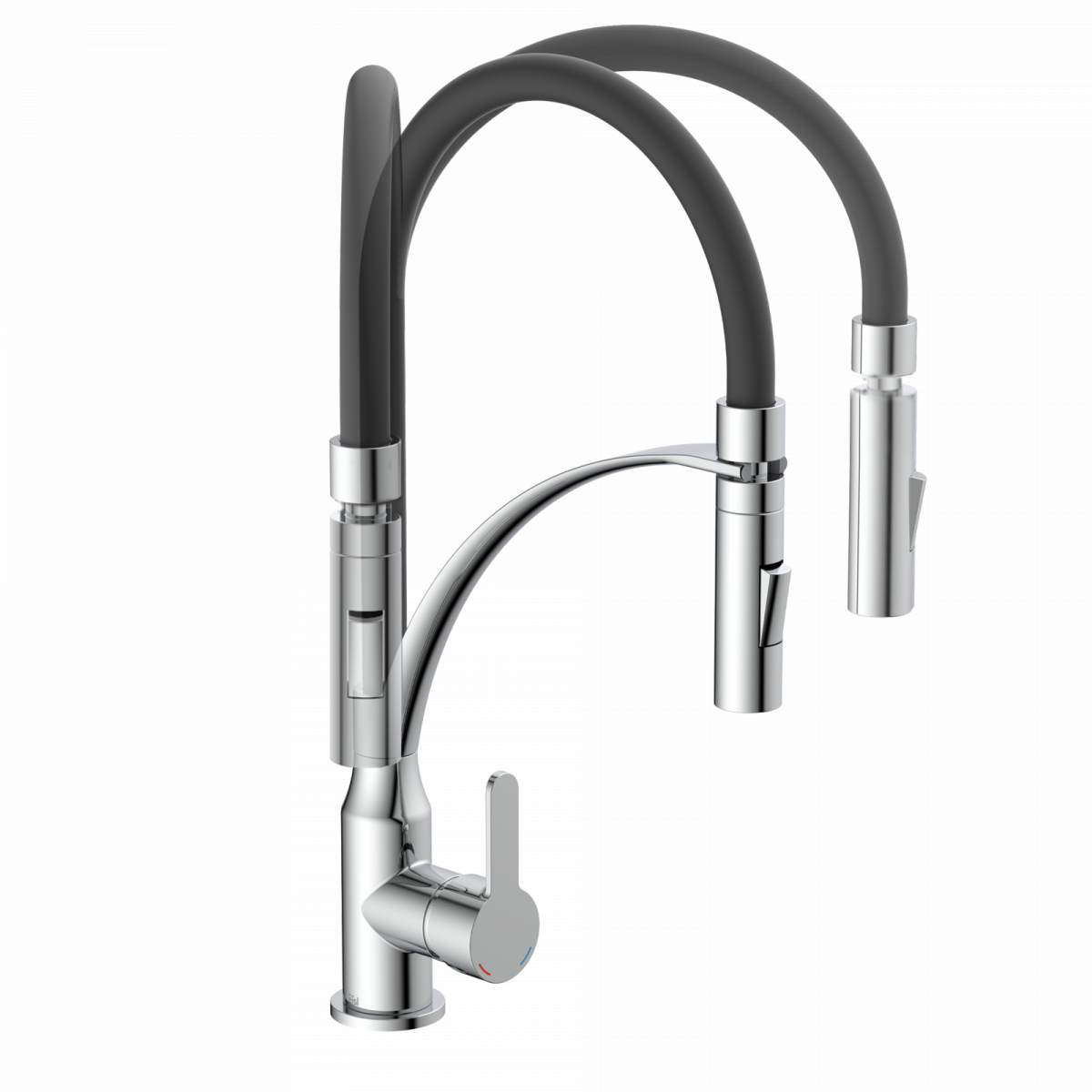 Spültischarmatur CARNEO, Chrom/Schwarz oder Chrom/Hellgrau