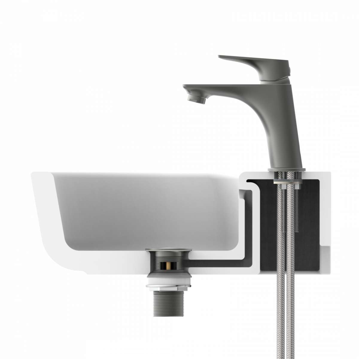 BOSTON Waschtischarmatur, Graphit matt