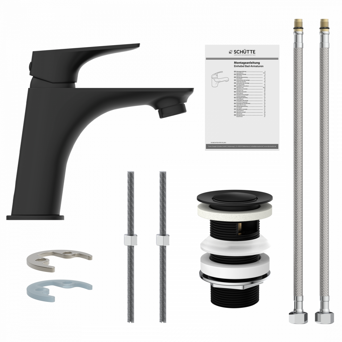 BOSTON Waschtischarmatur, Schwarz matt