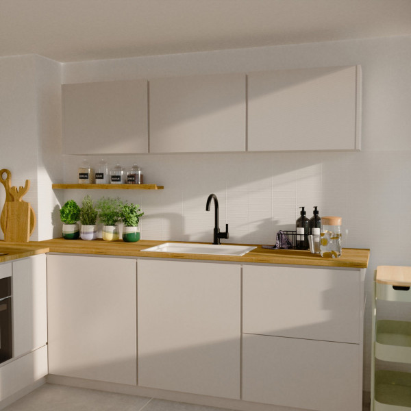 Küchenarmatur Leona, in Schwarz matt mit Rundbogenauslauf, Hochdruck