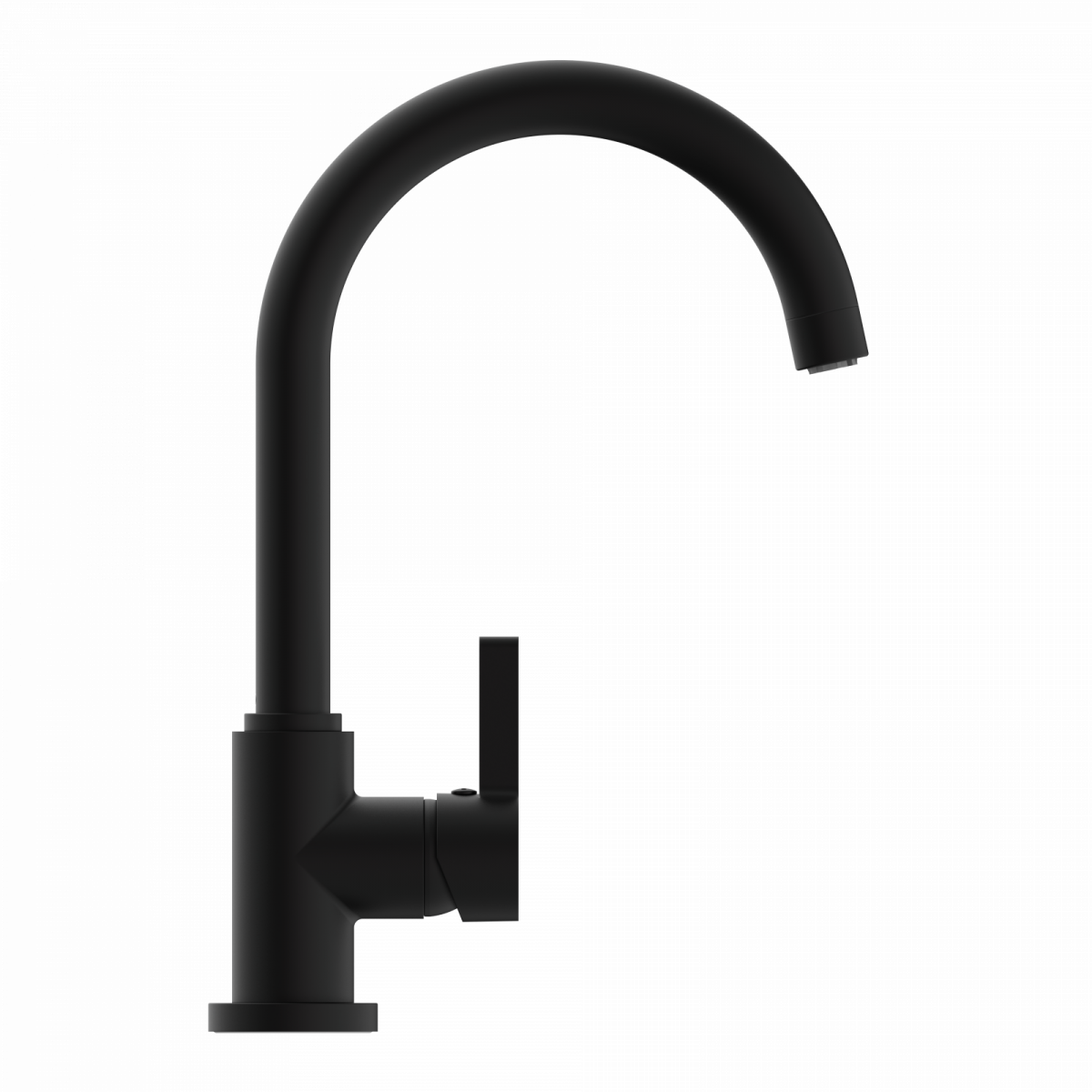Küchenarmatur Leona, in Schwarz matt mit Rundbogenauslauf, Niederdruck