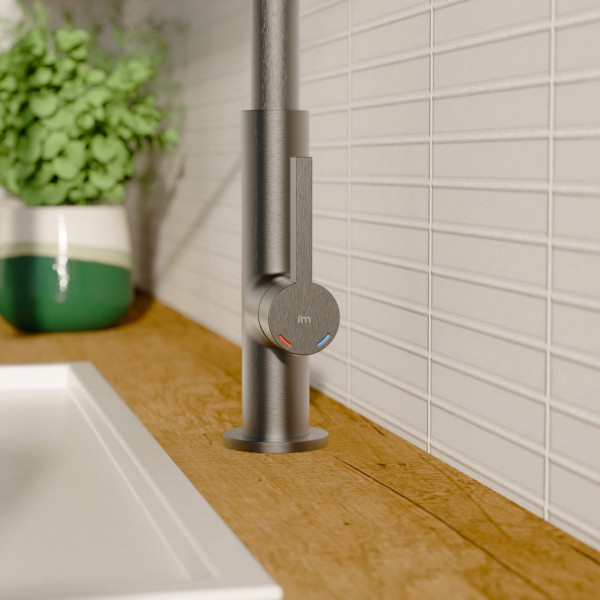 Küchenarmatur Nova, in Graphit matt mit herausnehmbarer Geschirrbrause, Hochdruck
