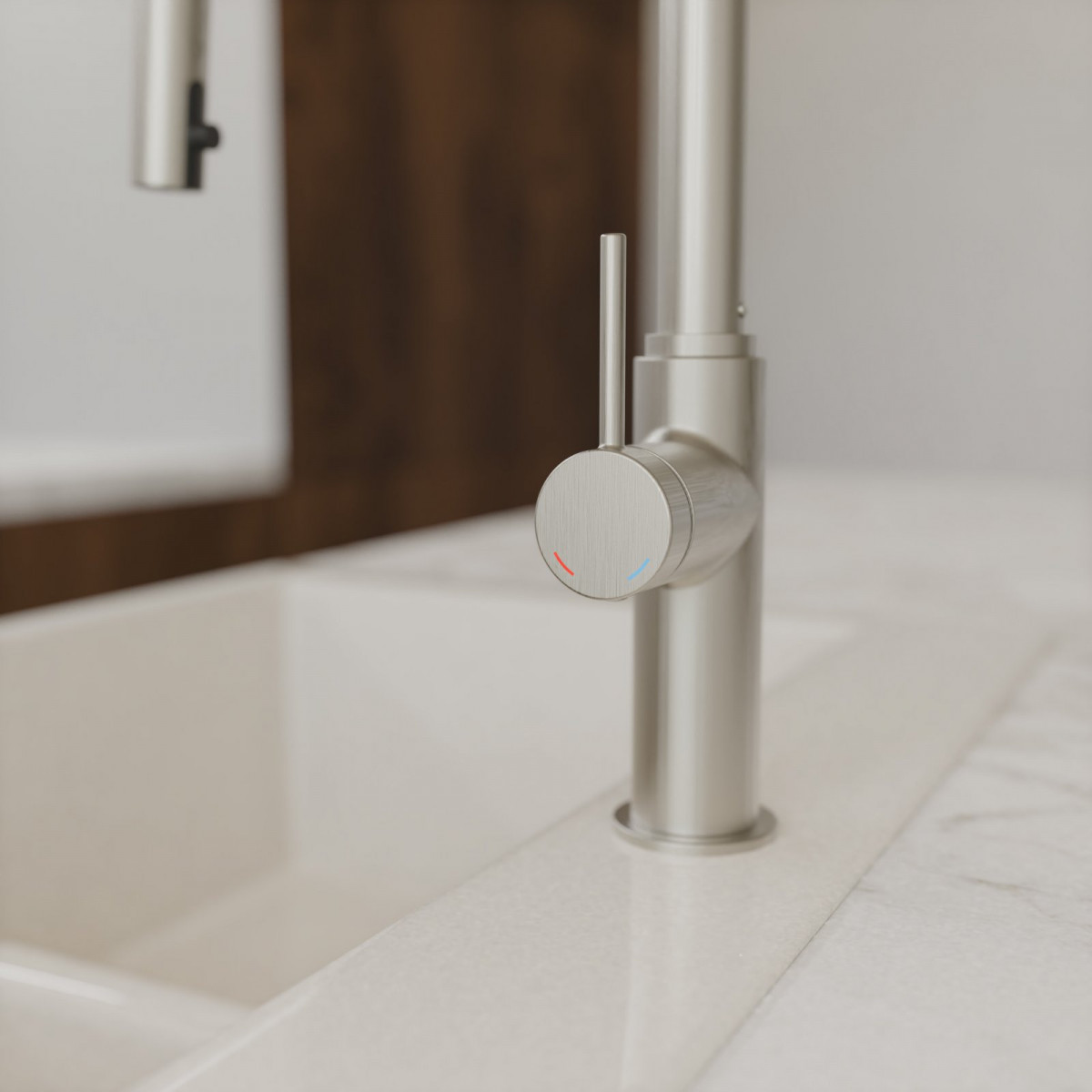 BLACKPOOL Spültischarmatur, Edelstahloptik, mit herausziehbarem Auslauf