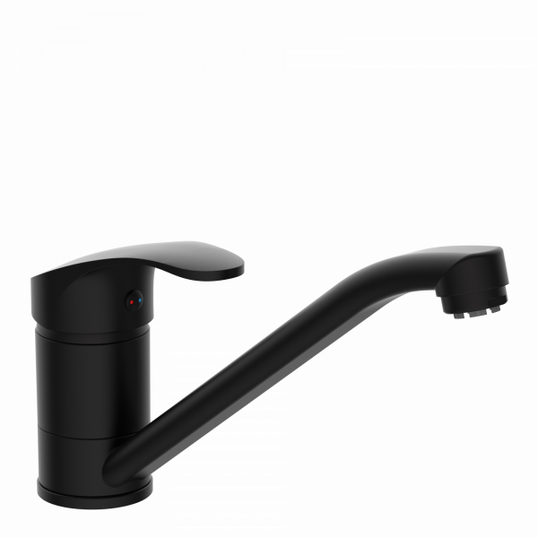 Küchenarmatur Vera, in Schwarz matt mit schwenkbarem Auslauf, Niederdruck