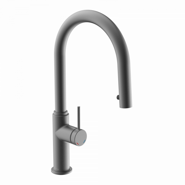 BLACKPOOL Spültischarmatur, Graphit matt, mit herausziehbarem Auslauf