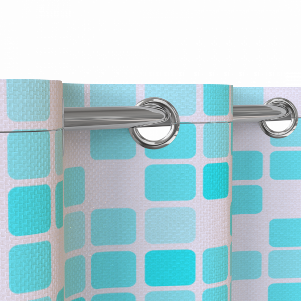 Duschvorhang, Mosaik blau/orange