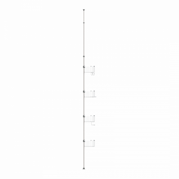 Teleskop-Dusch-Eckregal, edelstahl/chrom