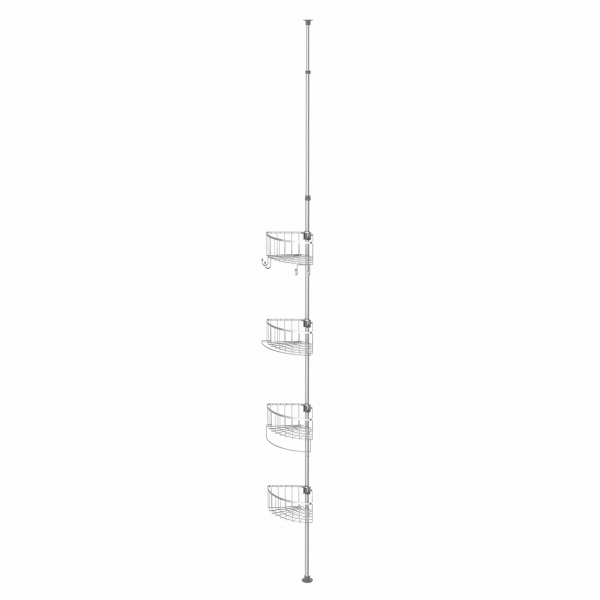 Teleskop-Dusch-Eckregal, edelstahl/chrom