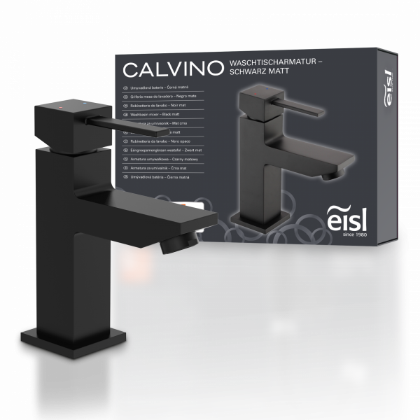 CALVINO Waschtischarmatur, Schwarz matt