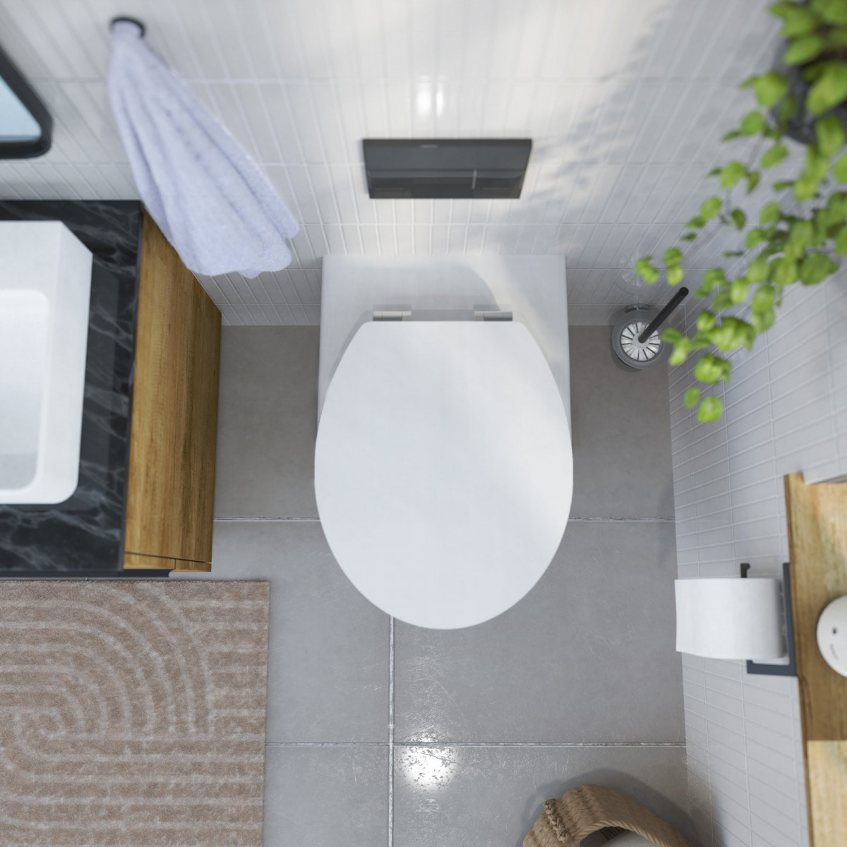 WC-Sitz Gaia aus MDF, in Weiß mit Absenkautomatik, FSC-zertifiziert