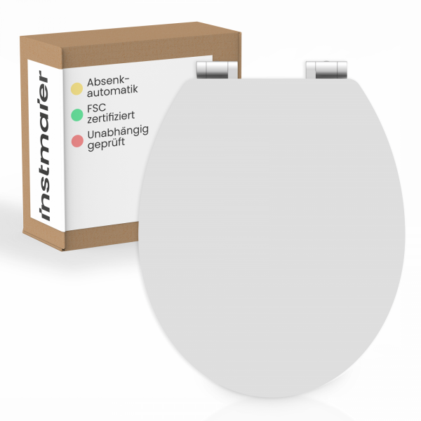 WC-Sitz Gaia aus MDF, in Grau mit Absenkautomatik, FSC-zertifiziert
