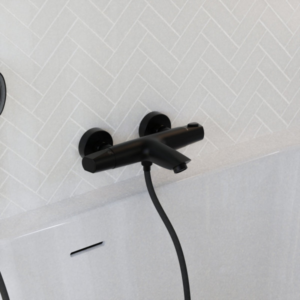 Wannenfüllthermostat T2, Schwarz matt