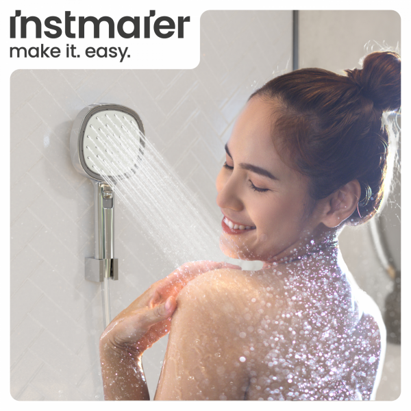 Duschbrause Set Cleo, in Chrom/Salbei mit Schlauch und 3 Strahlarten