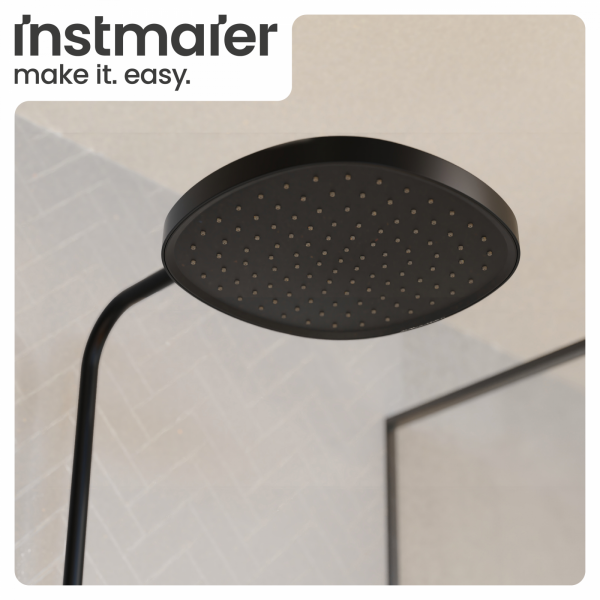 Regendusche Cleo, in Schwarz matt mit Drehumsteller