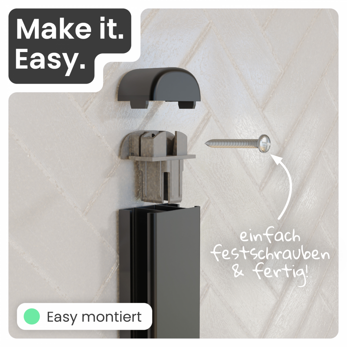 Duschstange Cleo, in Schwarz matt mit verstellbarer Brausehalterung