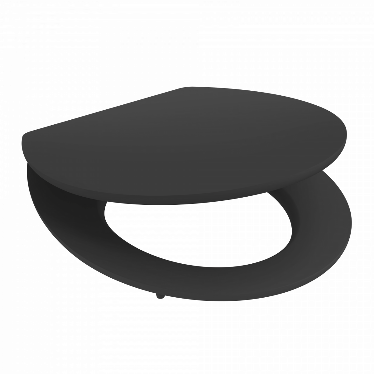 WC-Sitz Gaia aus MDF, in Schwarz mit Absenkautomatik, FSC-zertifiziert