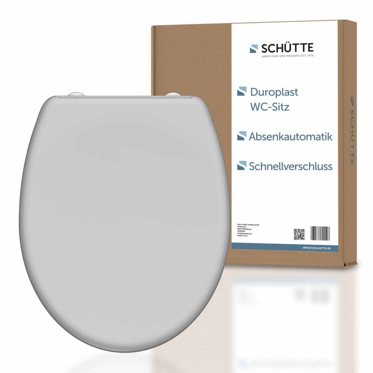 Duroplast WC-Sitz GREY, mit Absenkautomatik und Schnellverschluss