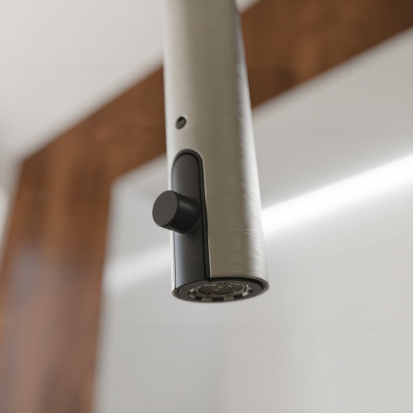 BLACKPOOL Spültischarmatur, Edelstahloptik, mit herausziehbarem Auslauf